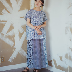 Kimono long skirt - yukata patchwork 着物　浴衣リメイク　ロングスカート　パッチワー 1枚目の画像