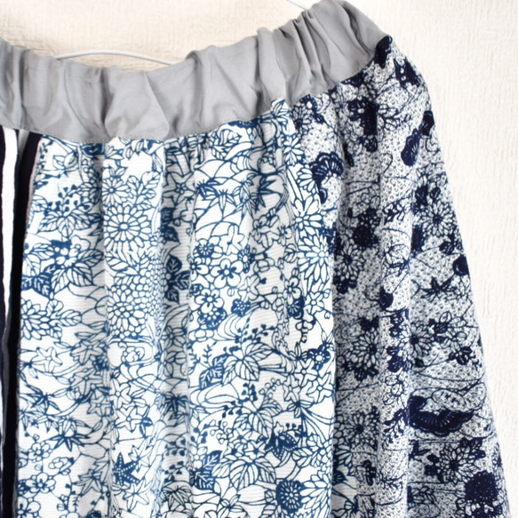 Kimono long skirt - yukata patchwork 着物　浴衣リメイク　ロングスカート　パッチワー 5枚目の画像