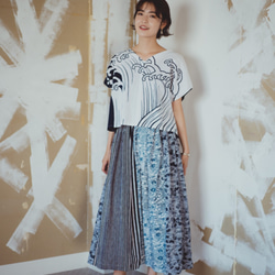 Kimono long skirt - yukata patchwork 着物　浴衣リメイク　ロングスカート　パッチワー 7枚目の画像
