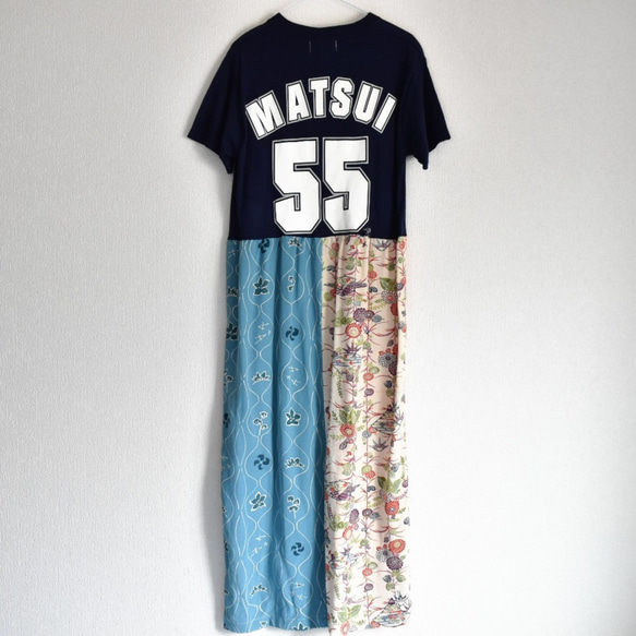 Kimono remake T shirt one piece 着物リメイク　パッチワーク　Tシャツワンピース　 7枚目の画像