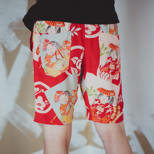Kimono short pants ショートパンツ 半パン 着物リメイク 日本