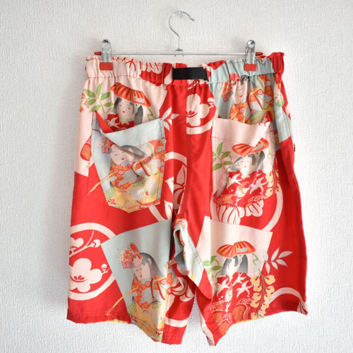 Kimono short pants ショートパンツ 半パン 着物リメイク 日本人形 和