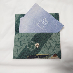 Kimono card case 着物　リメイク　カードケース　名刺入れ　日本製　和柄　虎　提灯 3枚目の画像
