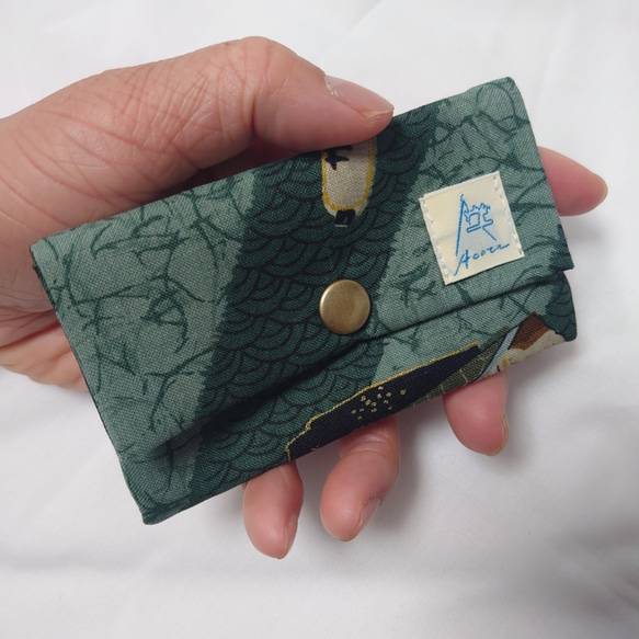 Kimono card case 着物　リメイク　カードケース　名刺入れ　日本製　和柄　虎　提灯 5枚目の画像