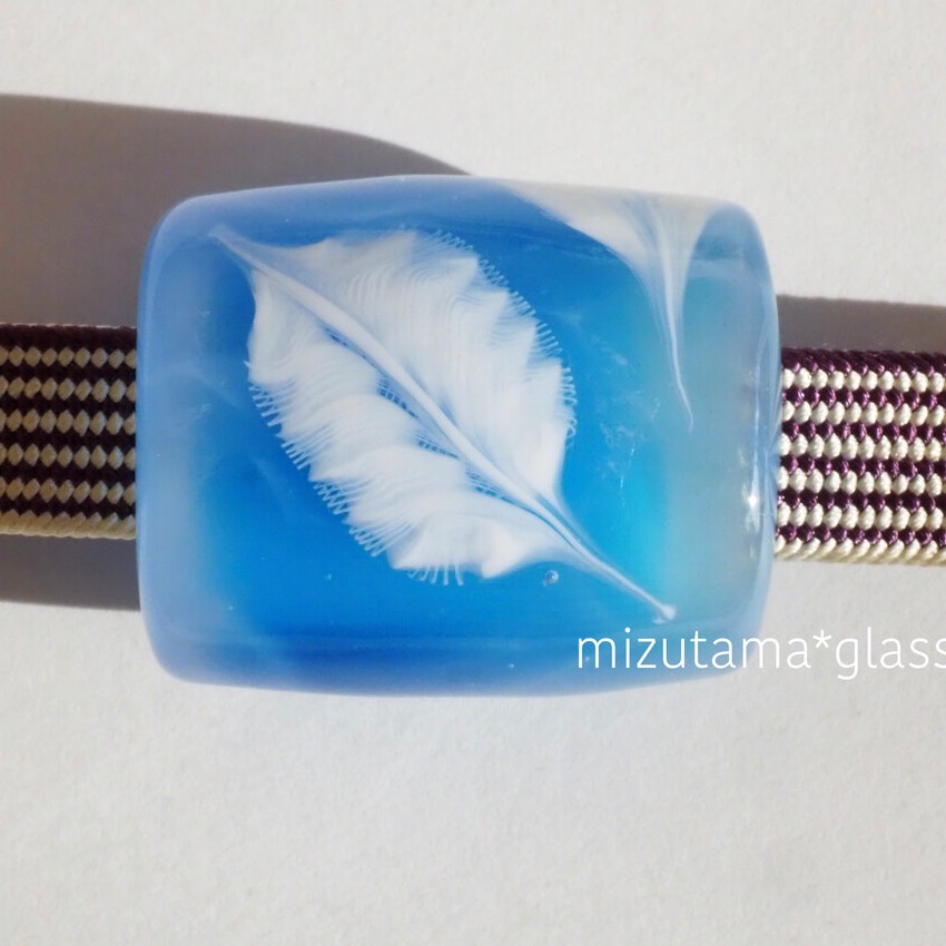 とんぼ玉帯留〈羽根〉