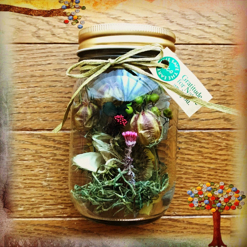 ポリシリケイトガラス 【玉響glass】ドライフラワー花模様ペンダント 一品物