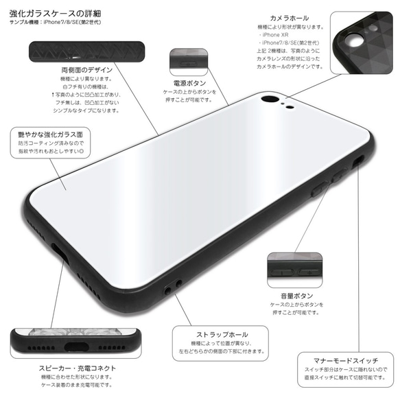 【強化ガラス】シマリス【レッド】ポリゴン iPhoneケース 5枚目の画像