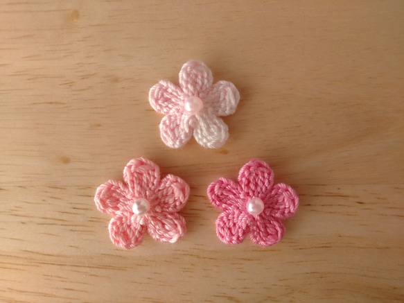 小花のモチーフ＊ピンク系３色＊12枚＊ 2枚目の画像