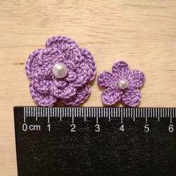 お花のモチーフセット＊紫系３色＊９枚(大３枚、小６枚)＊ 2枚目の画像