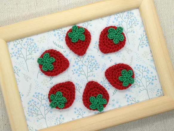 いちごのモチーフ＊赤＊6枚 ワッペン・アップリケ amimia 通販  