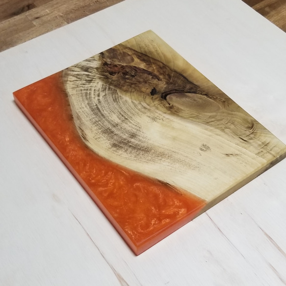 【値下げ】朴ノ木、樹脂サイドテーブル天板 2枚目の画像