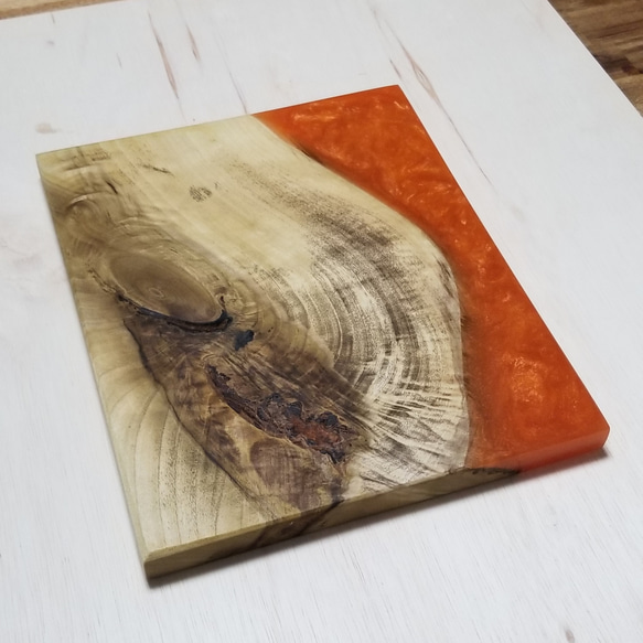 【値下げ】朴ノ木、樹脂サイドテーブル天板 3枚目の画像