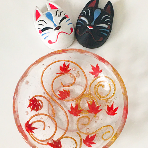 紅葉と水引で飾りを作った小物入れ 指輪・リング 和柄屋さくら 通販 