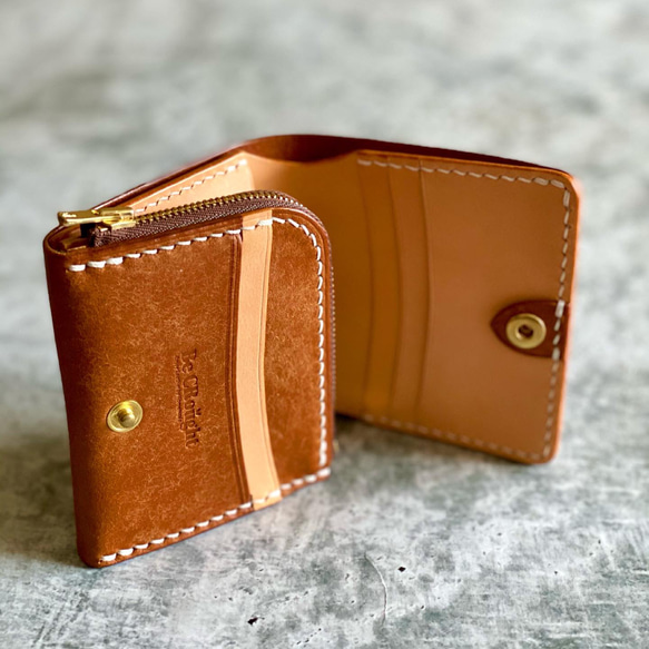 【過去ご依頼品】Compact Wallet（コニャック） 3枚目の画像