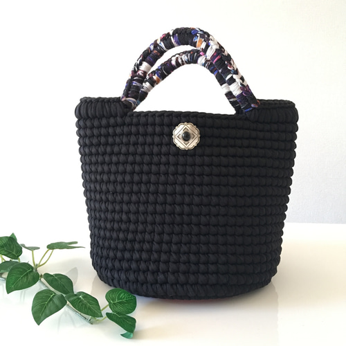 シンプルマルシェバッグ/ズパゲッティ tシャツヤーン ロシアヤーン