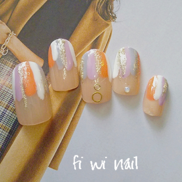 ❤️PaintedFrench❤️ネイルチップ004 ぬりかけ 塗りかけ