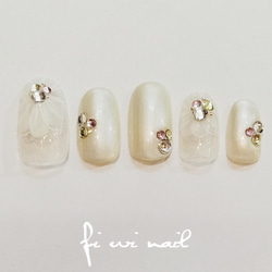 FlowerBride♡ネイルチップ ブライダル ウェディング ホワイト 花 4枚目の画像