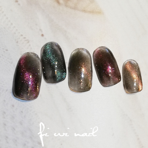 Sheer Cats Eye ♡ネイルチップ♡マグネットネイルキャッツアイ ネイル  