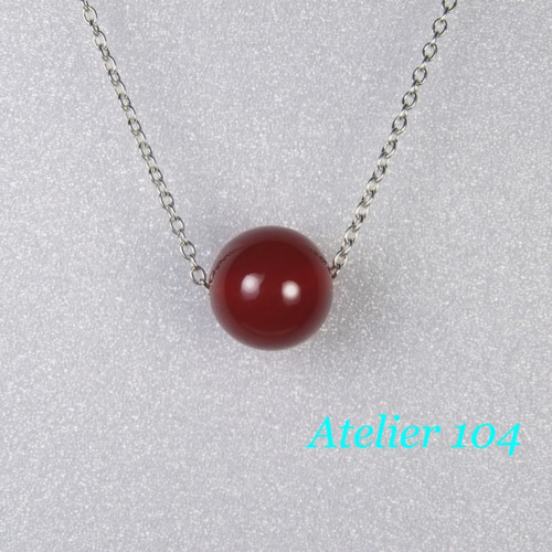 新品18k使用天然赤瑪瑙(レッドアゲート)のクローバーペンダントトップ