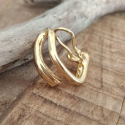 ◇片耳用/外れにくい◇ゴールドイヤーカフ・イヤリング(ぷっくりダブル