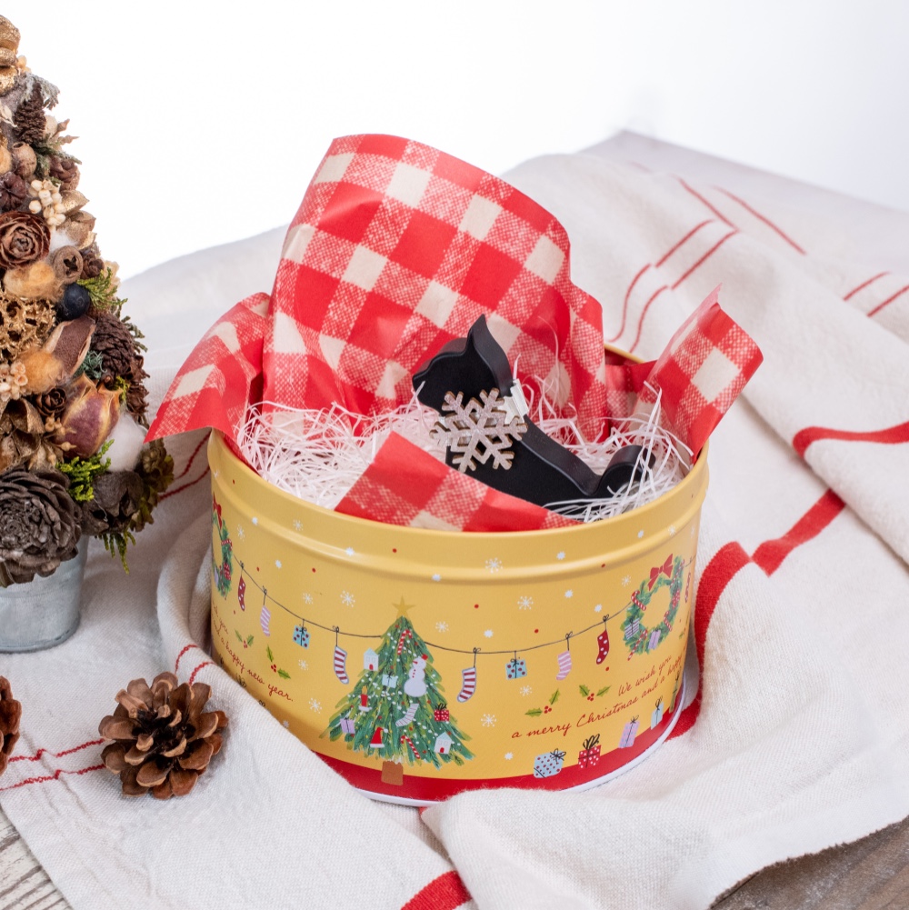 ★Xmasブリキ缶入り★ネコのスマホスタンド