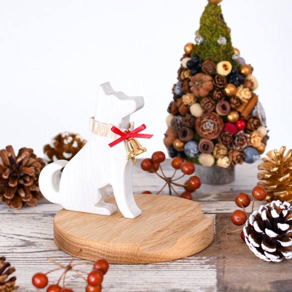 ★クリスマス★柴犬のスマホスタンド 4枚目の画像