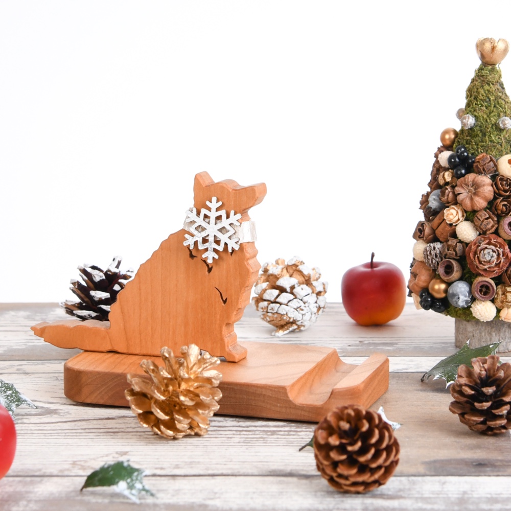 ★クリスマス★シェルティのスマホスタンド
