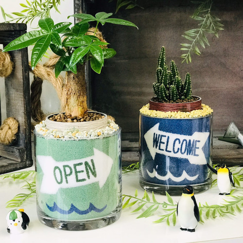 カラーサンドアート♡観葉植物セット♡オリジナル♡名入れ