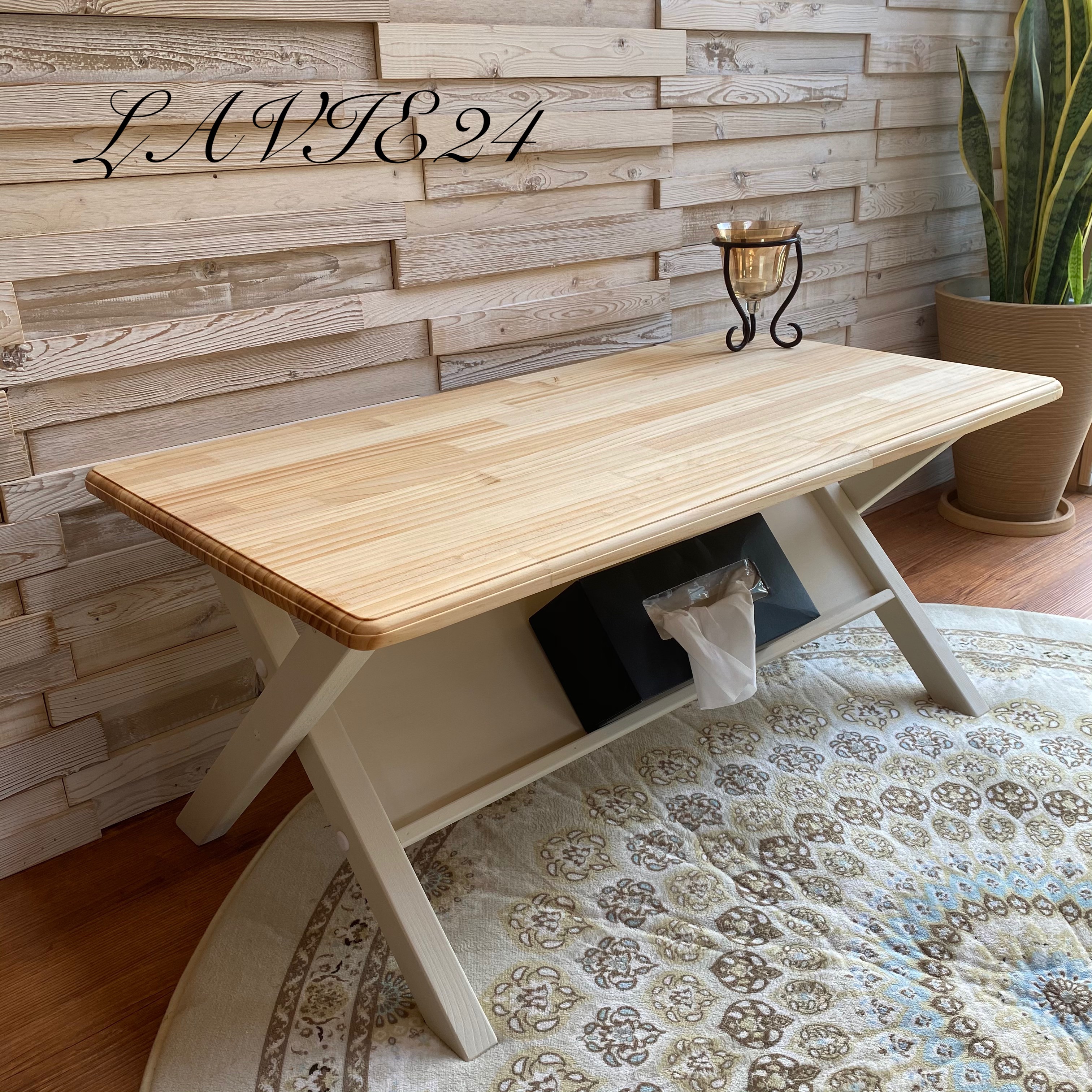 「サイズオーダー可」角とても丸い クロスレッグ ローテーブル R ナチュラル 北欧 テレビ台と相性○