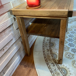 「サイズオーダー可」サイドテーブル A  カフェテーブル キャンプ用品 アウトドア 椅子 チェアー ベンチ ローテーブル 2枚目の画像