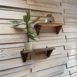 家具屋さんの無垢材 ウォールシェルフ 壁掛け 賃貸 石膏ボード 木製 木 北欧 英国  デザイン 安い 棚板 3枚目の画像