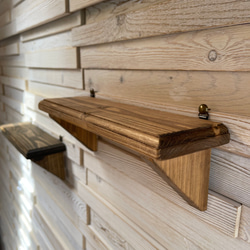 家具屋さんの無垢材 ウォールシェルフ 壁掛け 賃貸 石膏ボード 木製 木 北欧 英国  デザイン 安い 棚板 4枚目の画像