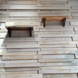 家具屋さんの無垢材 ウォールシェルフ 壁掛け 賃貸 石膏ボード 木製 木 北欧 英国  デザイン 安い 棚板 6枚目の画像