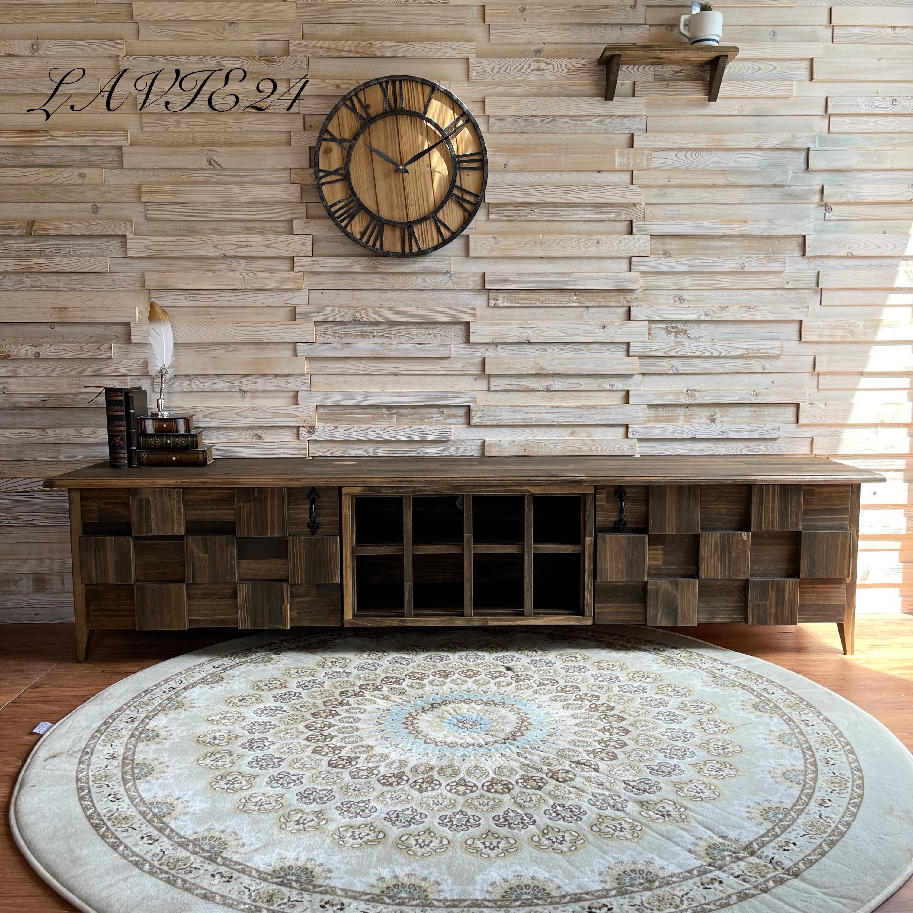 「サイズオーダー可」172cm テレビ台 M おしゃれな扉 テレビボード  ローテーブル と相性 ○ ブラウン 木製