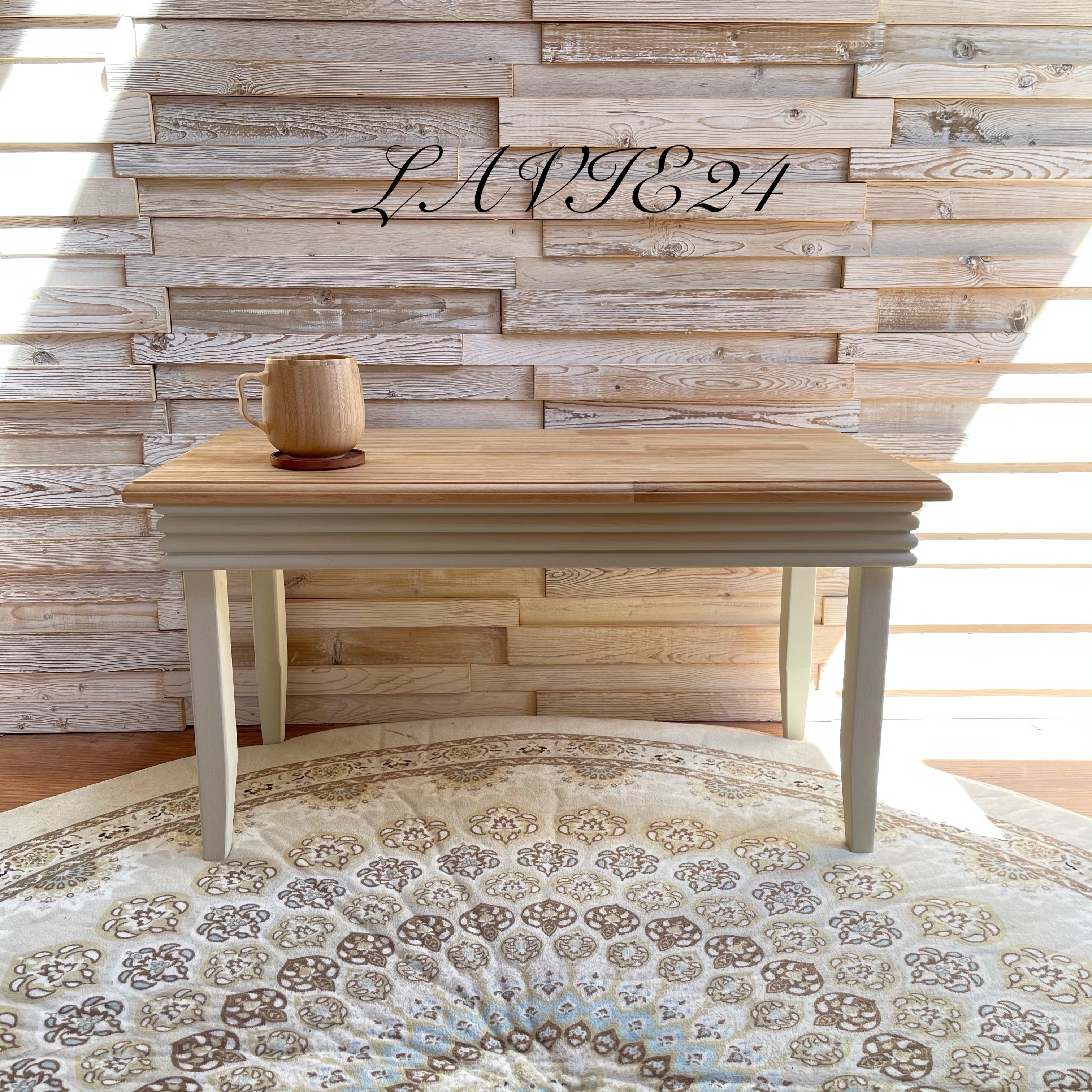 kapochanローテーブル　✨木製　ハンドメイド　サイドテーブル　古材風 kapochanローテーブル ✨木製 ハンドメイド サイドテーブル 古材