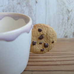 チョコチップクッキーマグカップ　ホワイト/ピンク 2枚目の画像