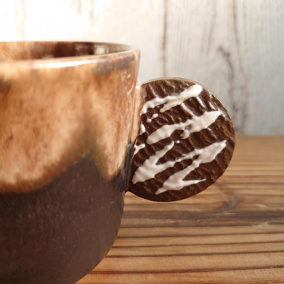 チョコクッキーマグカップ　ブラウン/黒 2枚目の画像