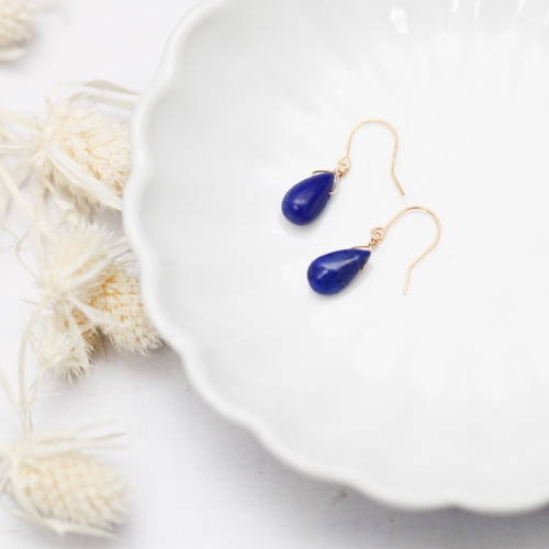 K18ラピスラズリピアス ピアス（フック・チェーン） Jadis 通販