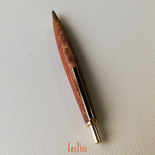 ▫スリムドロップ銘木シャープペンシル▫ 欅 ノック式 ··・送料無料