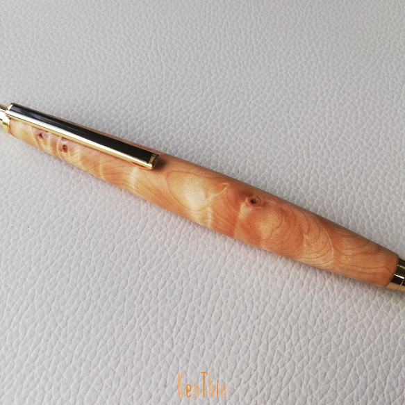 ▫スリムドロップ銘木シャープペンシル▫ 栃 瘤杢 ノック式 ··・送料