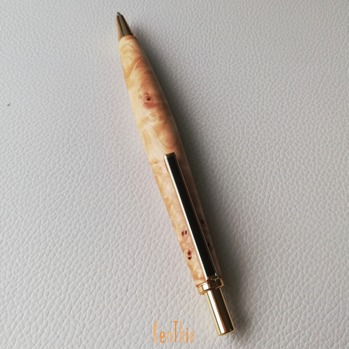 ▫スリムドロップ銘木シャープペンシル▫ 栃 瘤杢 ノック式 ··・送料