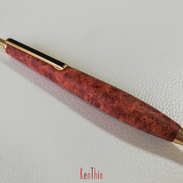 ▫スリムドロップ銘木シャープペンシル▫ 本花梨 瘤杢 ノック式