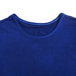 ◆100％自然素材　天然灰汁発酵建て藍染◆　竹布 半袖クルーネック Tシャツ（レディース） 3枚目の画像
