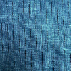 ◆100％自然素材　天然灰汁発酵建て 本藍染◆　フレンチリネン ストライプシャツ 7枚目の画像