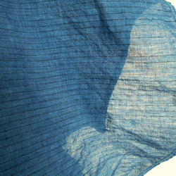 ◆100％自然素材　天然灰汁発酵建て 本藍染◆　フレンチリネン ストライプシャツ 8枚目の画像