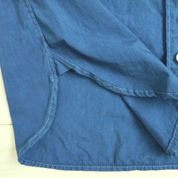 ◆100％自然素材　天然灰汁発酵建て 本藍染◆　オーガニックコットン１００％ ブロード長袖シャツ 4枚目の画像