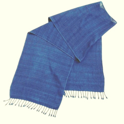 竹布大判ストール◆ ～100%オーガニックすくも使用 醗酵建て伊勢藍染～ ◇美しい艶☆竹布大判ストール◇ ～100%オーガニックすくも使用 醗酵