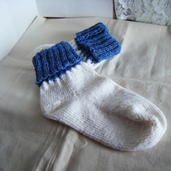 手編みの靴下 コットン素材 ① 1枚目の画像