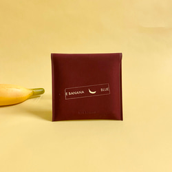 可定制【Suede Bordeaux】Banana Button Second Wallet 第4張的照片