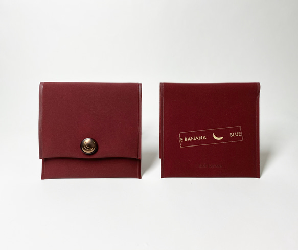 可定制【Suede Bordeaux】Banana Button Second Wallet 第5張的照片